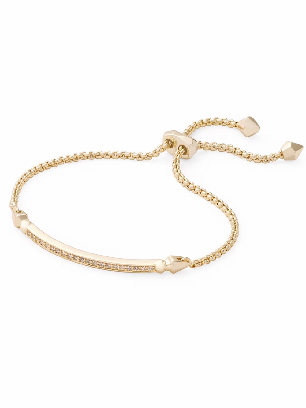 Kendra Scott Gold Crystal Pavé Adjustable Bar Bracelet